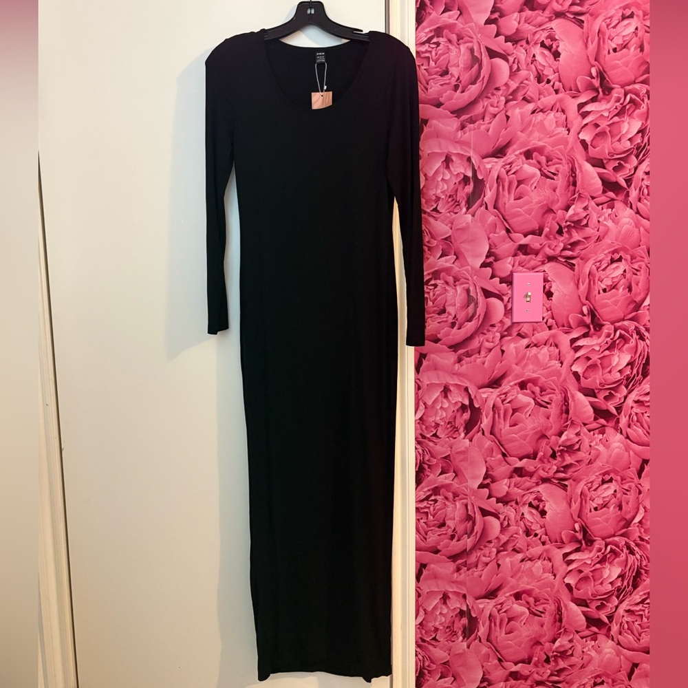 SHEIN Black Long Sleeve Dress
